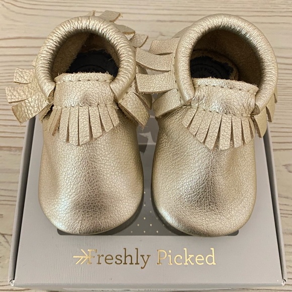 Freshly Picked Other - New in box! Freshly Picked Metallic Gold Moccasin
